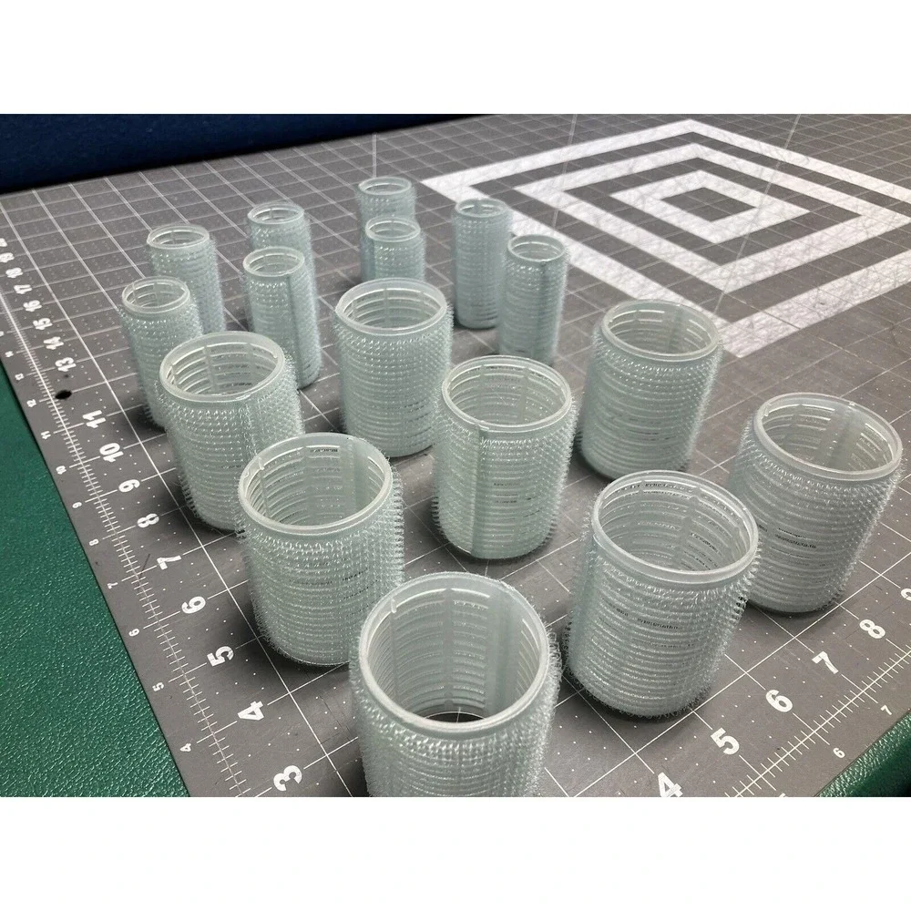 16 Self Grip Rollers Plastic Hair Mesh Curlers Used